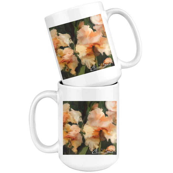 Ceramic Mug | Flower Series | Peach Iris