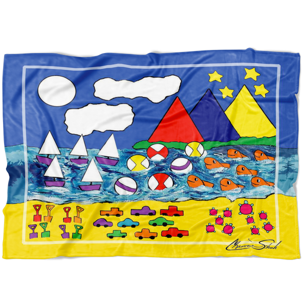 Children's Counting Fleece Blanket | Day at the Beach