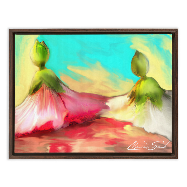 Framed Canvas Print | Hollyhock Dolls Series | The Bow