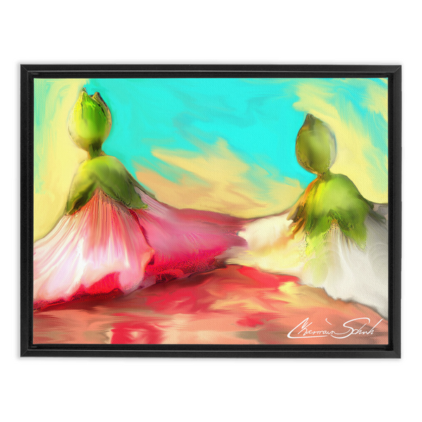 Framed Canvas Print | Hollyhock Dolls Series | The Bow