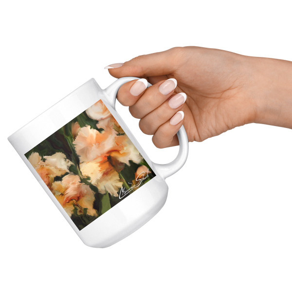 Ceramic Mug | Flower Series | Peach Iris