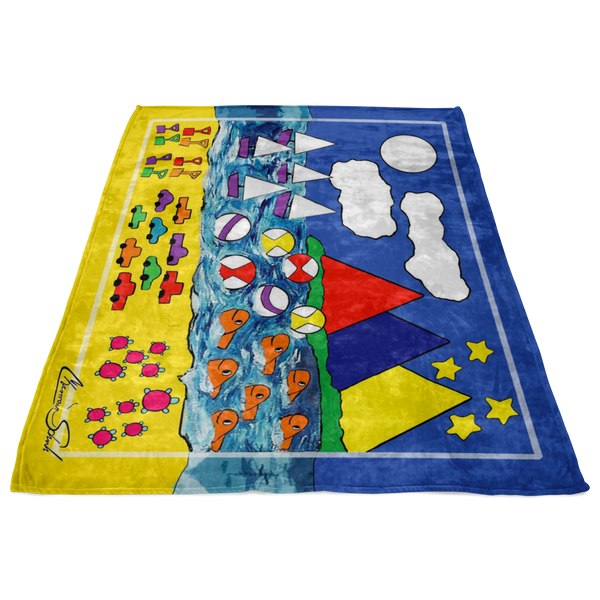 Children's Counting Fleece Blanket | Day at the Beach