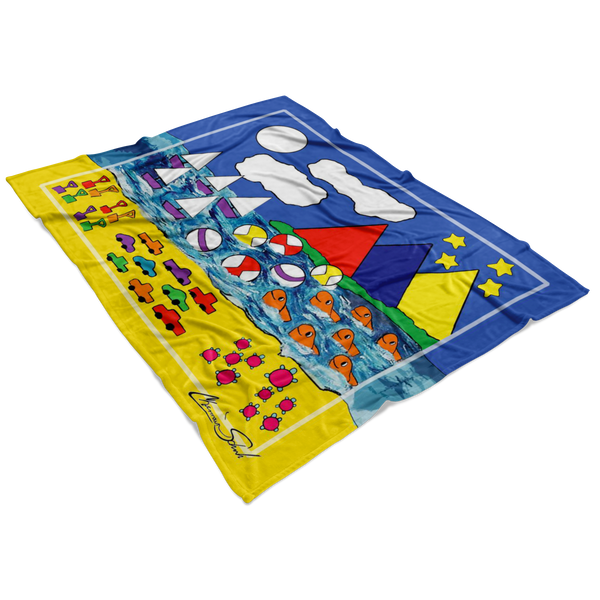 Children's Counting Fleece Blanket | Day at the Beach
