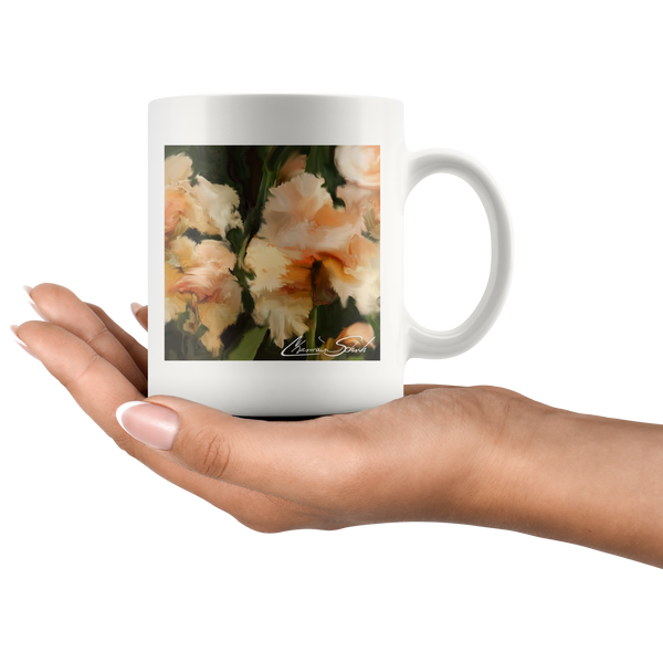 Ceramic Mug | Flower Series | Peach Iris