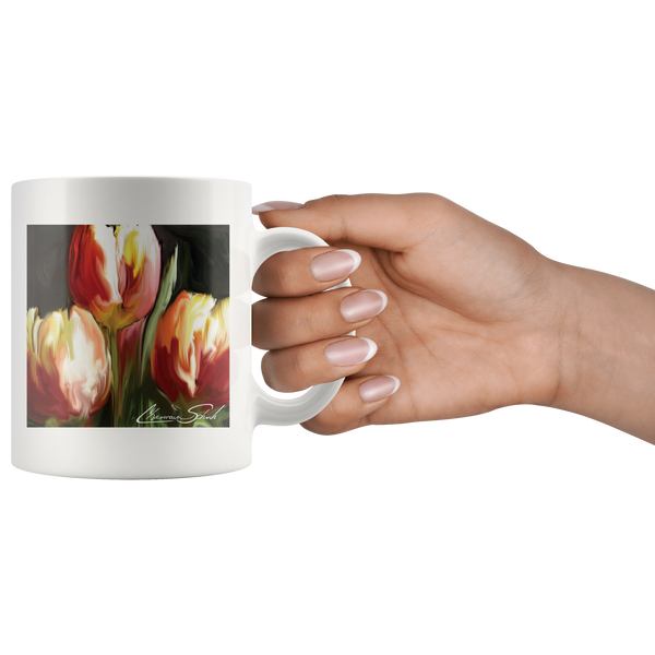 Ceramic Mug | Flower Series | Yellow and Red Tulips