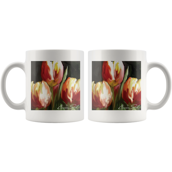 Ceramic Mug | Flower Series | Yellow and Red Tulips