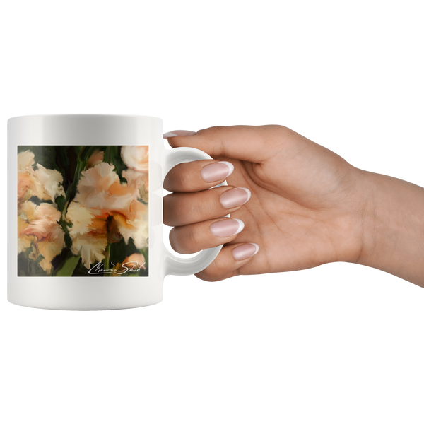 Ceramic Mug | Flower Series | Peach Iris