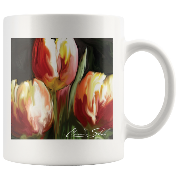 Ceramic Mug | Flower Series | Yellow and Red Tulips