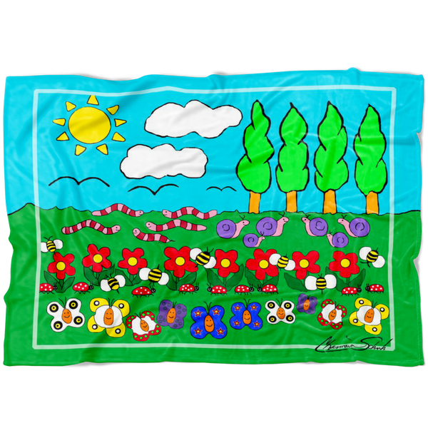 Children's Counting Fleece Blanket | Gardening in the Sun