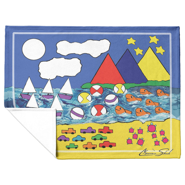 Children's Counting Fleece Blanket | Day at the Beach