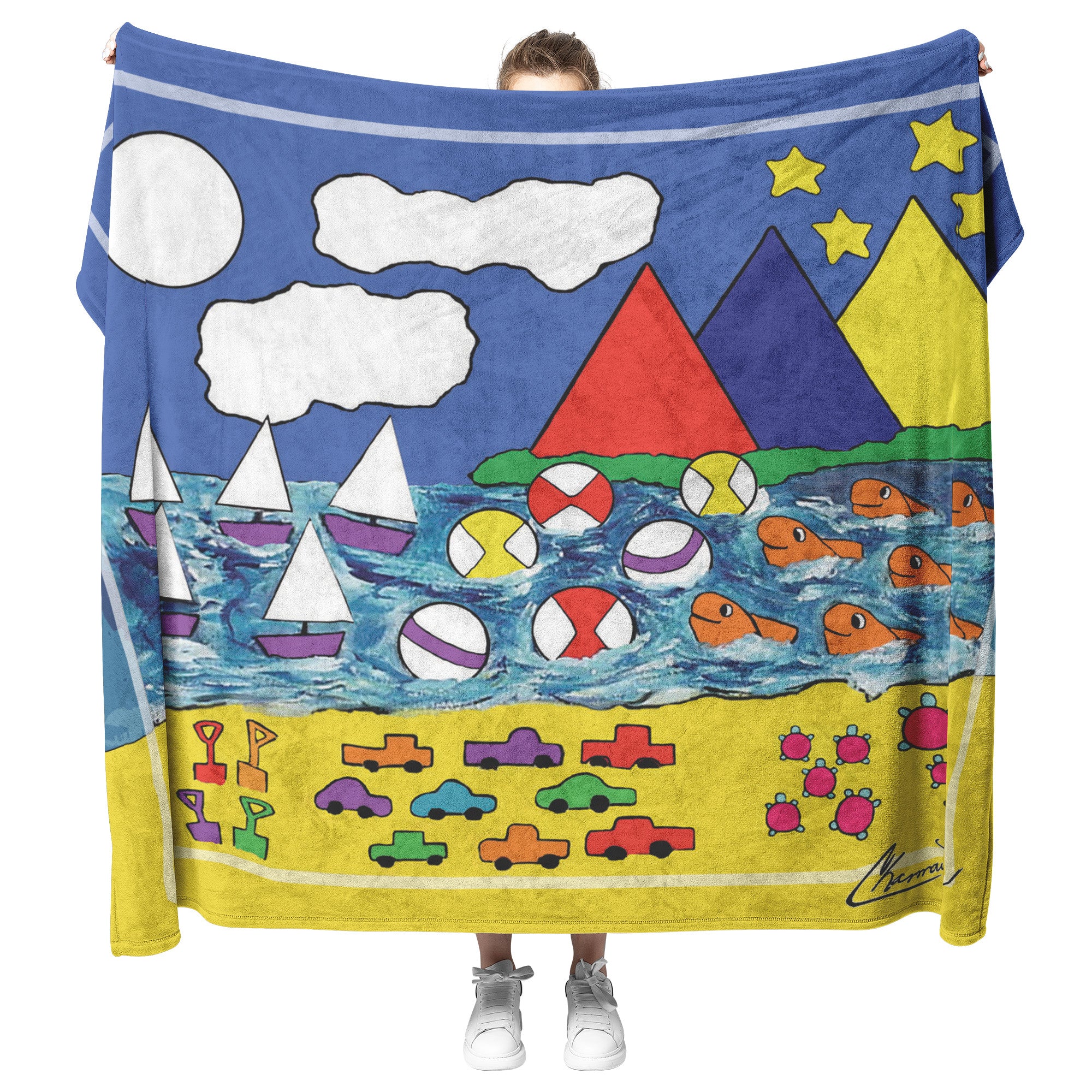 Children's Counting Fleece Blanket | Day at the Beach