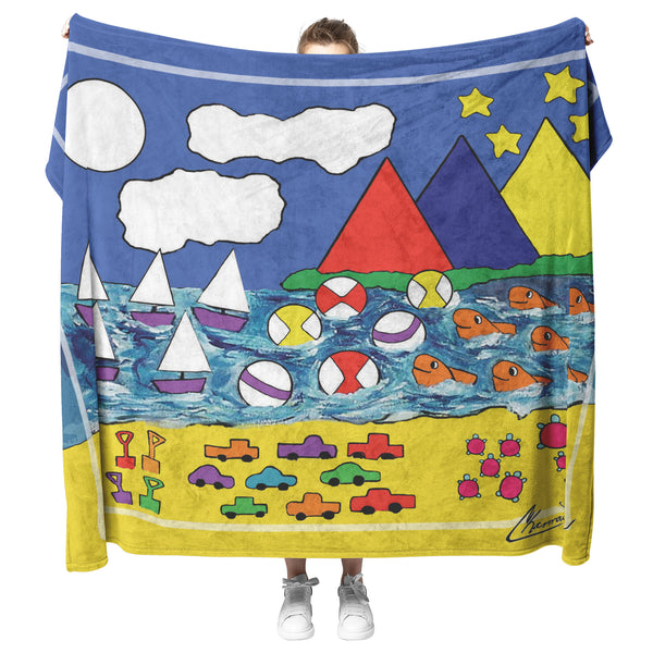 Children's Counting Fleece Blanket | Day at the Beach