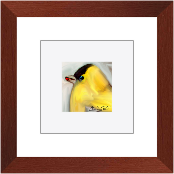 Framed Print | Bird Series | Goldfinch with Berry