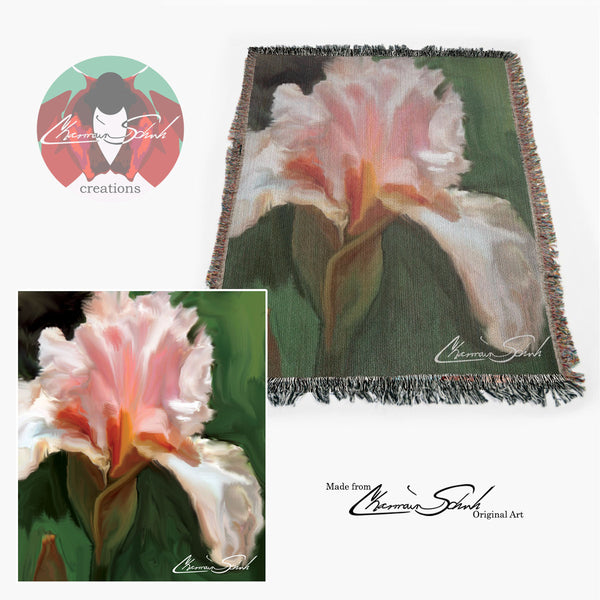 100% Cotton Woven Blanket | Pink Iris