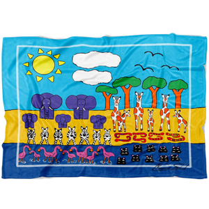 Children's Counting Fleece Blanket | Safari Fun