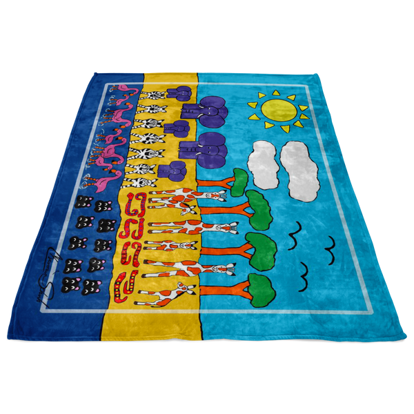 Children's Counting Fleece Blanket | Safari Fun